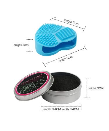 Vtrem Heart Shaped Makeup Brush Cleaner Pad & Sponge Dual Use Silicone Tool for Easy Brush Cleaning (Blue - Buy Online on GoSupps.com