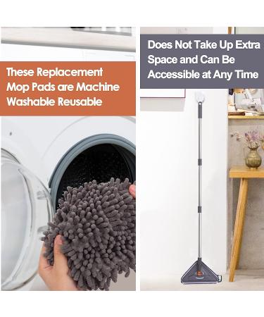 Wall Cleaner Mop with Long Handle - Ceiling, Baseboard, Window, Floor Duster - 6 Replacement Pads, Squeegee - Extension Pole 39 to 85 - Gray - Buy Online on GoSupps.com