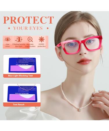 6 Pack Oprah Style Blue Light Blocking Reading Glasses for Women - Spring Hinge Eyeglasses Mixed Colors 1.0x Readers - Buy Online on GoSupps.com