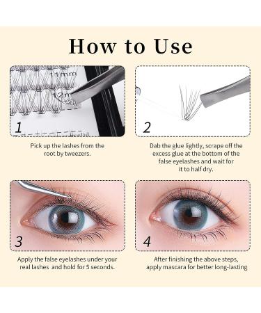 UIIOPJIOM Natural Look 10D/20D C Curl Individual Eyelash Clusters - 240PCS | Professional Self Adhesive DIY Volume Lashes Extension | 8-12mm - Buy Online on GoSupps.com