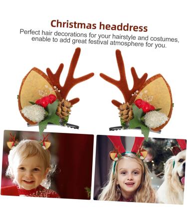 minkissy 3 Pairs Christmas Hair Clips Christmas Headdress Xmas Hair Clip Christmas Bag Filler Deer Hair Barrettes Reindeer Hair Clips Antlers Hair Clip Sock Child Felt Winter - Buy Online on GoSupps.com