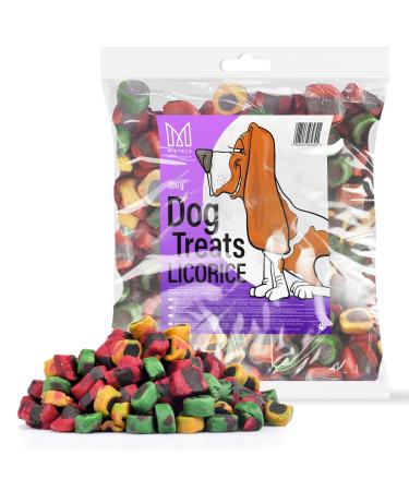 Mersjo dog snacks training snacks - 500g dog food dry dog treats delicacies for dogs - gently dried meat trainers suitable for all breeds and sizes liquorice 500 g (1 Pack)
