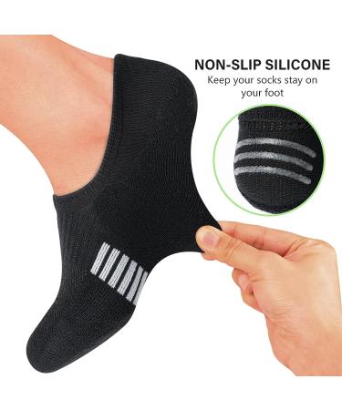 Amutost Women's Athletic No Show Socks 5-6 Pairs 8-10 Grey White Black - Cushioned Ankle Footies Low Cut Socks - Buy Online on GoSupps.com