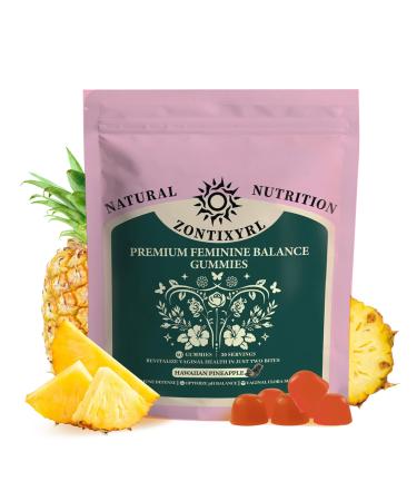 Zontixyrl Premium Feminine Balance Gummies Women - Pineapple Gummies for Women pH Probiotic and Immune Support Vegan Gluten Free 60 Gummies 30 Servings