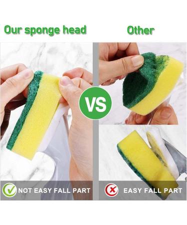 ALGONETO Heavy Duty Dish Wand Brush Sponge Refills Replacement Heads for Kitchen Sink Pot Cleaning Dish Sponge (24 Pieces) - Buy Online on GoSupps.com