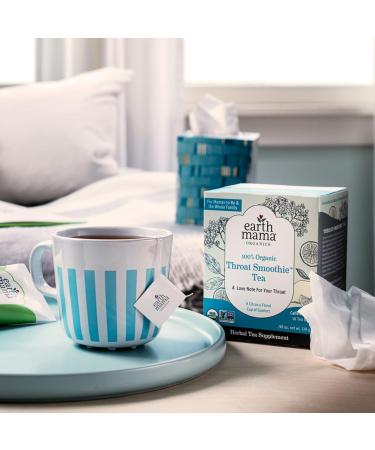 Earth Mama Organic Throat Soothie Tea with Elderflower | Immune Support Tea for Kids & Pregnancy | Licorice-Free | 16 Teabags - Buy Online on GoSupps.com