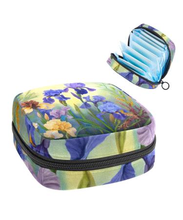 Storage bags for women's bandages menstrual cup girls travel large capacity make-up women bandage organizer violet swords watercolor painting color 8 4.7x6.6
