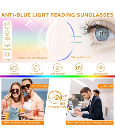 Toitorse 2.0x Reader Sunglasses for Men & Women - UV Protection Anti-Blue Light Outdoor Reading Glasses - Buy Online on GoSupps.com