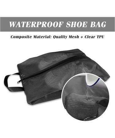 2 Pack Large Travel Shoe Bags - Portable Water-Resistant Shoe Storage Organizer for Men and Women - Lightweight Black Bags for Golf, Soccer, Sneakers, Boots - Buy Online on GoSupps.com