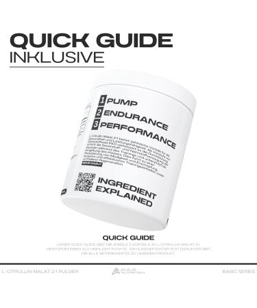 L-Citrulline Malate 2:1 - 500g High Dose | Boost Nitric Oxide & ATP Production | Aceus Nutrition - Made in Germany - Buy Online on GoSupps.com