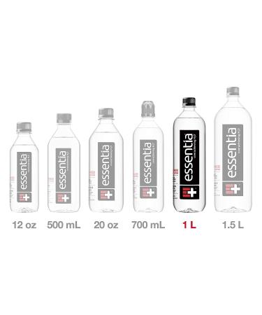 Essentia Ionized Alkaline Bottled Water - 1L, 99.9% Pure, Electrolyte Infused, pH 9.5+ (Pack of 12) - Buy Online on GoSupps.com