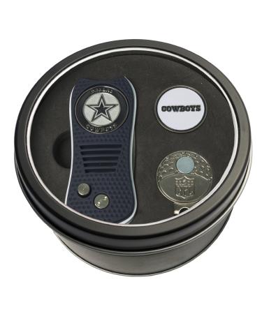 Team Golf NFL Gift Set Switchblade Divot Tool, Cap Clip, & 2 Double-Sided Enamel Ball Markers, Patented Design, Less Damage to Greens, Switchblade Mechanism Dallas Cowboys One Size Multi Team Color