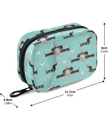 Shop Naanle Valentine's Dachshund Dog Pill Box - 7 Day Travel Organizer Compact Vitamin & Supplement Holder Multi-colored Zipper Design - Buy Online on GoSupps.com