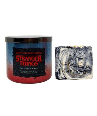 Bath & Body Works The Upside Down 3-Wick Scented Candle with a Charcoal Scrub Bar Soap