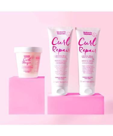 Umberto Giannini Curl Repair Conditioner - Vegan Cruelty-Free & Nourishing Formula with Seaweed & Wheat Bran - 250ml - Buy Online on GoSupps.com