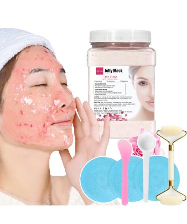 Balvilvi Jelly Mask for Skin Care - Rose Gel Face Mask for Instant Hydration - Jelly Face Mask Peel Off - Facial Skin Care Product for Smoothing  Moisturizing  Cleansing Red Rose
