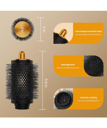 Upgraded Large Round Volumizing Brush for Dyson Airwrap - Premium Gold Brush Accessories for Effortless Styling - Buy Online on GoSupps.com