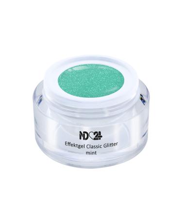 Uv Led Effect Gel Classic Glitter Mint - Green - Studio Quality - Made In Germany - 5ml