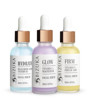 Vitamin C Serum Combo Pack - 3-in-1 Hydrating Skincare Set With Vit C Serum & Magnesium Vitamin B5 & Hyaluronic Acid Vitamin E & Ferulic Acid - Natural Formula No Sulfates or Parabens - 1oz