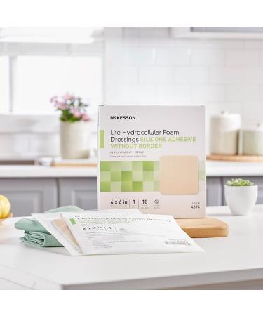 McKesson Hydrocellular Foam Dressing - Silicone Gel Adhesive Wound Dressing 6x6 Inch (10 Count) - International Shipping Available - Buy Online on GoSupps.com