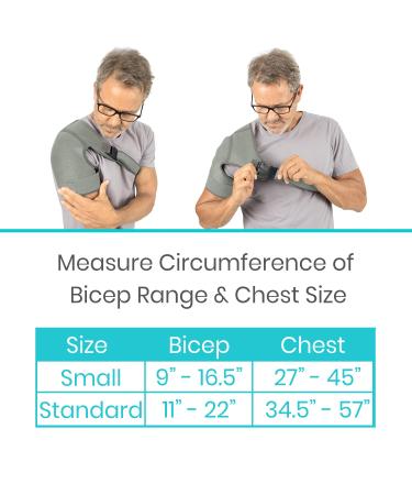 Vive Shoulder Brace - Rotator Cuff Compression Support - Gray Small - Men Women Left Right Arm Injury Prevention Stabilizer - Immobilizer for Dislocated AC Joint Labrum Tear Pain - Buy Online on GoSupps.com