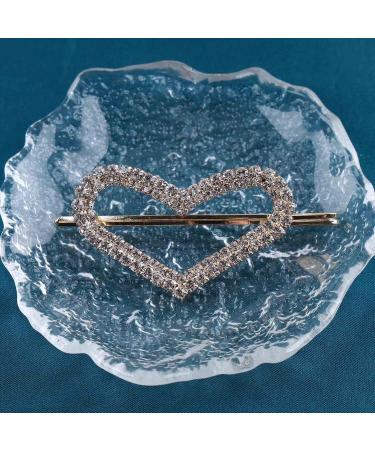 Inilbran Vintage Crystal Heart Hair Clips Gold Cz Rhinestone Wedding Hair Barrettes Vintage Rhinestone Heart Hairpin Barrette Sparkly Cz Hair Pins Hairclip Decorative Bobby Pins Crystal Headpieces - Buy Online on GoSupps.com