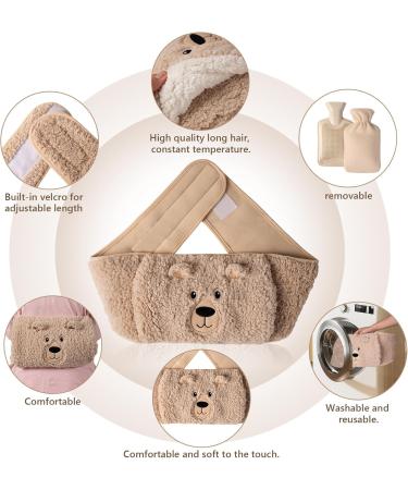 Agaky 1L Natural Rubber Hot Water Bottle Belt | Removable Lid | Beige for Neck Shoulders Back & Legs Relief - Eco-Friendly Comfort - Buy Online on GoSupps.com
