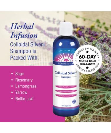 Heritage Store Colloidal Silver Shampoo 12 fl oz - Natural Hair Care for Healthy Scalp - Buy Online on GoSupps.com
