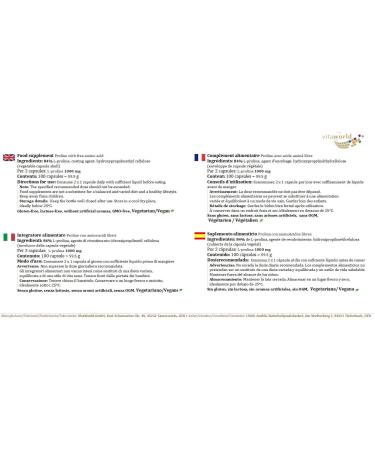 Vita World Pack of 3 Proline 500mg 3 x 100 Capsules Made in Germany - Buy Online on GoSupps.com