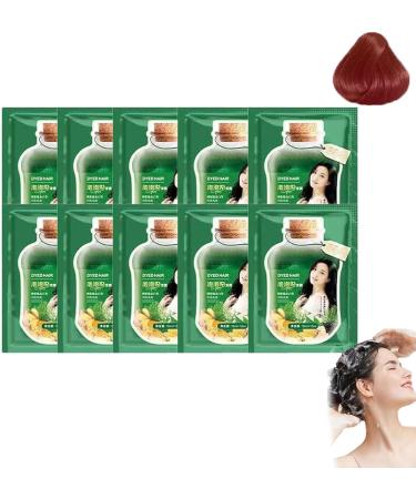 FAFOUR 10 Pcs Vegetable Bubble Hair Dye Shampoo Hair Dye & Hair Care 2 in 1 Plant Essence Hair Color Cream (Chestnut)
