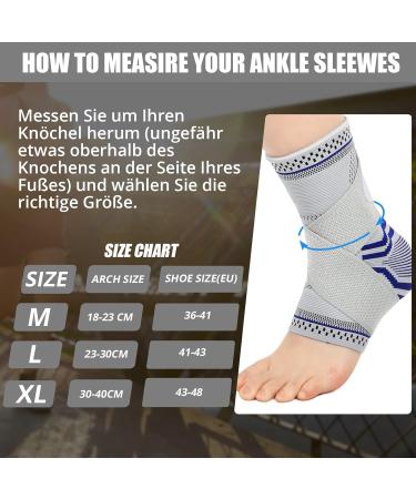 Milaiun XL Ankle Bandage | Velcro Foot Support for Sports & Arthritis | Unisex Blue - Pain Relief & Protection - Buy Online on GoSupps.com
