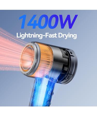 1400W Negative Ion Hair Dryer - Fast Drying Low Noise Magnetic Nozzle Travel-Friendly Silver Design - Buy Online on GoSupps.com