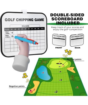 TOY Life Chipping Golf Practice Mat - Indoor/Outdoor Golf Training Game for Family & Adults - Indoor Golf Set Backyard Game - Stick Chip Game (Patented) - Buy Online on GoSupps.com