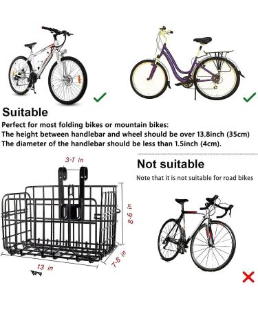 Folding Bike Basket - Removable Front & Rear Cargo Basket for Men's and Women's Mountain Bikes - Collapsible Bike Accessory - Buy Online on GoSupps.com