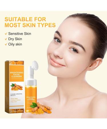 Jaysuing Turmeric Face Wash Turmeric Facial Cleanser Turmeric Facial Wash Turmeric Foaming Cleanser for All Skin Types(2pcs) - Buy Online on GoSupps.com