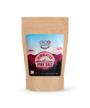 Premium Pink Himalayan Salt (Powder) 950gms. Pure UNREFINED 100% Natural Pink flake in a Biodegradable and Compostable Kraft pouch. Wellness salt by Eco Harvest
