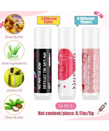 Nurse Gifts Bulk | Lip Balm Set for Nurse Graduation | 24 Pcs Moisturizing Lip Care with Vitamin E & Coconut Oil - Buy Online on GoSupps.com