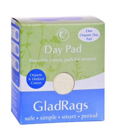 GladRags Organic Undyed Cotton Day Pads - Includes 1 holder + 2 inserts