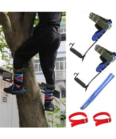 Tree Climbing Spike Set with Adjustable Safety Belt & Lanyard - Black Regular Foot Set Blue | XKMT ET-OUTDOOR002-RAW - Buy Online on GoSupps.com