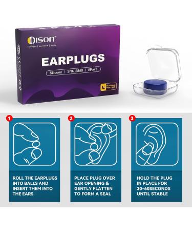 8 Pairs Soft Silicone Ear Plugs | Moldable NRR20dB Earplugs for Sleeping, Swimming, Snoring, Travel, Concerts | Noise Cancelling - Buy Online on GoSupps.com