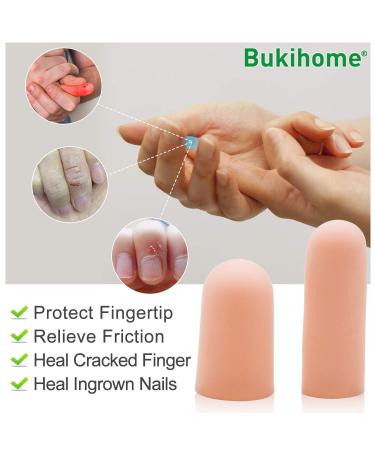 Bukihome 12 PCS Gel Finger Cots - Finger Protectors for Eczema, Cracking & More (Champagne) - Buy Online on GoSupps.com