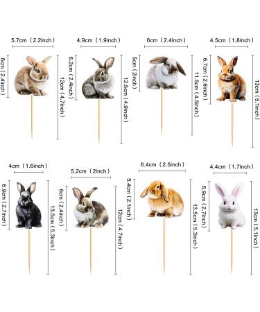 Pack of 24 Rabbit Pattern Cupcake Toppers Happy Birthday Cake Decor for Children Wild Jungle Animal Theme Birthday Party Supplies Celebration Party Events Baby Shower Multi-coloured 8 - Buy Online on GoSupps.com