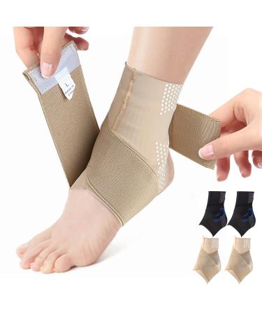 2 Pairs Ankle Brace Relief Achilles Tendonitis Joint Pain Plantar Fasciitis Breathable Compression Ankle Support with Sprained Ankles Stabilizing Ligaments Sports Injury Recovery (L(UK 5-7))
