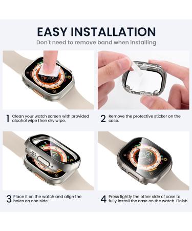 Tensea Waterproof Apple Watch 49mm Screen Protector Case with Tempered Glass Film - Sweatproof Protective Cover for Men and Women - Buy Online on GoSupps.com