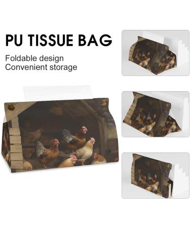 Tissue Box Cover Tissue Box Holder Roast Chicken Hen Farm Print Tissue Holder Travel Tissue Packs Facial Paper Holder Decorative Holder - Buy Online on GoSupps.com