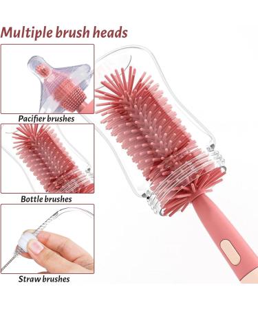 Buy Taozoey 3-in-1 Baby Bottle Brush Set - BPA-Free Silicone with Pacifier & Straw Brush | Perfect for International Shipping - Buy Online on GoSupps.com