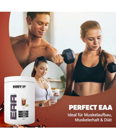 Body IP Perfect EAA Cola - Essential Amino Acids for Muscle Building | Vegan Lactose-Free 20 Portions | High Dose EAAs SEAA & BCAAs | 500g Made in Germany - Buy Online on GoSupps.com