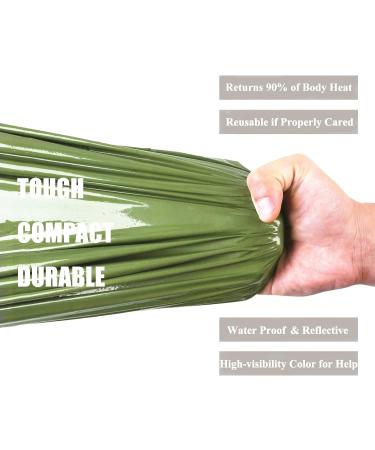 4 Pack Extra Large Emergency Blankets - Thermal Mylar Foil Space Blankets for Hiking & Survival - Green - Buy Online on GoSupps.com