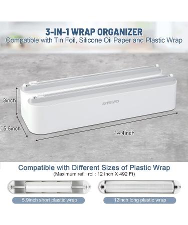 ArteiWo 3-in-1 Magnetic Plastic Wrap Dispenser with Cutter | Aluminum Foil and Plastic Wrap Organizer | Paper Towel Holder | Compatible with Cling Film, Tin Foil, Wax Paper - Buy Online on GoSupps.com