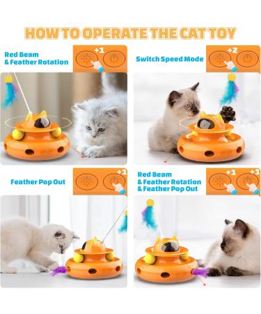 Dreamon 4-in-1 Interactive Electric Cat Toy - Self-Entertainment Cat Intelligence Toy with 5 Spring Replacements & USB | Best for International Shipping - Buy Online on GoSupps.com